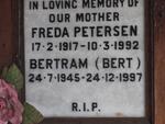 PETERSEN Freda 1917-1992 :: PETERSEN Bertram 1945-1997