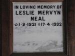 NEAL Leslie Mervyn 1921-1992
