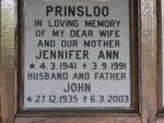 PRINSLOO John 1935-2003 & Jennifer Ann 1941-1991