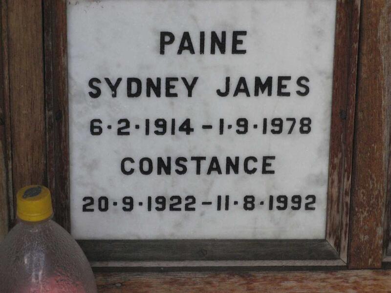 PAINE Sydney James 1914-1978 & Constance 1922-1992