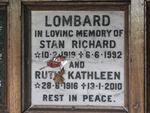 LOMBARD Stan Richard 1919-1992 & Ruth Kathleen 1916-2010