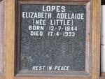 LOPES Elizabeth Adelaide nee LITTLE 1944-1993