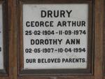 DRURY George Arthur 1904-1974 & Dorothy Ann 1907-1994
