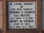 CHURCH Henry M. 1890-1964 & Zenobia S. SKEEN 1884-1980