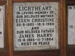 LIGHTHEART James Harry 1905-1984 & Ellen Christine 1905-1980