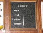 LEAK Ann E. 1943-2009