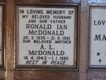 McDONALD Ronald Ian 1930-1981 & A.L. 1943-1995