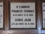 O'CONNOR Francis Thomas 1903-1981 & Doris Jean 1905-1981