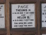 PAGE Theunis H. 1910-1990 & Helen B. 1915-1981