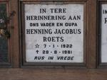 ROETS Henning Jacobus 1922-1981