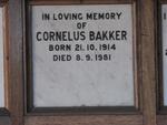 BAKKER Cornelus 1914-1981