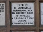 ORTON Joseph 1909-1982 & Petronella 1911-1982