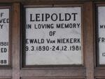 LEIPOLDT Ewald van Niekerk 1890-1981
