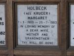 HOLBECK Margaret nee KRUGER 1909-1983