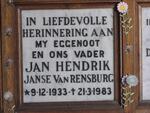 RENSBURG Jan Hendrik, Janse van 1933-1983