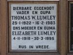 LUMLEY Thomas W. 1922-1983 & Elizabeth 1918-1995