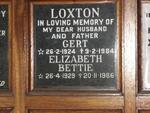 LOXTON Gert 1924-1984 & Elizabeth Bettie 1929-1986