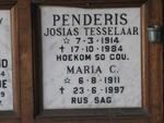 PENDERIS Josias Tesselaar 1914-1984 & Maria C. 1911-1997