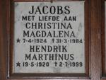 JACOBS Hendrik Marthinus 1920-1999 & Christina Magdalena 1924-1984