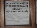 COLSON Elizabeth Claire 1903-1984