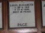 PAGE Louis Elizabeth 1912-1984