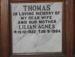 THOMAS Lilian Agnes 1922-1984
