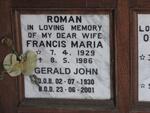 ROMAN Gerald John 1930-2001 & Francis Maria 1929-1986