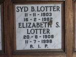 LOTTER Syd B. 1903-1982 & Elizabeth S. 1908-1998