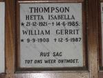 THOMPSON William Gerrit 1908-1987 & Hetta Isabella 1921-1985