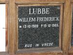 LUBBE Willem Frederick 1909-1985