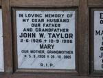TAYLOR John W. 1926-1986 & Mary 1926-2005