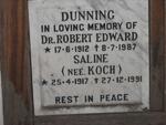 DUNNING Robert Edward 1912-1987 & Saline KOCH 1917-1991
