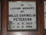 PETERSON Milly Cornelia 1925-1986