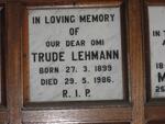 LEHMANN Trude 1899-1986