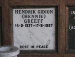 GREEFF Hendrik Gidion 1937-1987