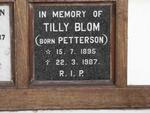 BLOM Tilly nee PETTERSON 1895-1987