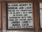 LACKI Bohdan Jan 1920-1986 & Janina Maria 1924-1998