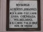 MYBURGH Albertus Johannes 1899-1976 & Anna Coenrada Wilhelmina 1895-1993
