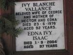 ISAAC Edna Ivy -2004 :: VALLANCE Ivy Blanche -1976