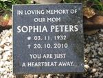 PETERS Sophia 1932-2010