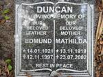 DUNCAN Edmund 1921-1997 & Mathilda 1919-2002