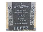 HEFER Rika 1926-1986