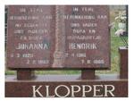 KLOPPER Hendrik 1916-1985 & Johanna 1920-1983