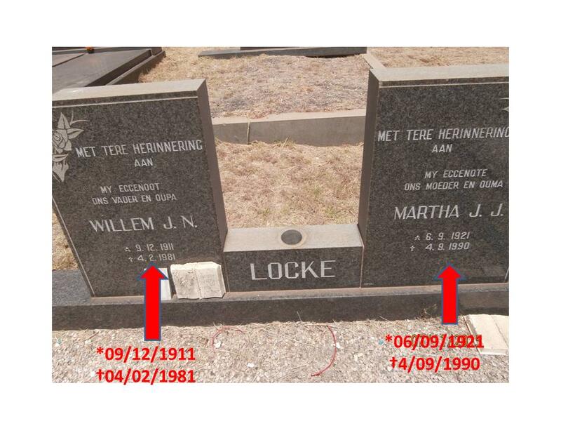 LOCKE Willem J.N. 1911-1981 & Martha J.J. 1921-1990