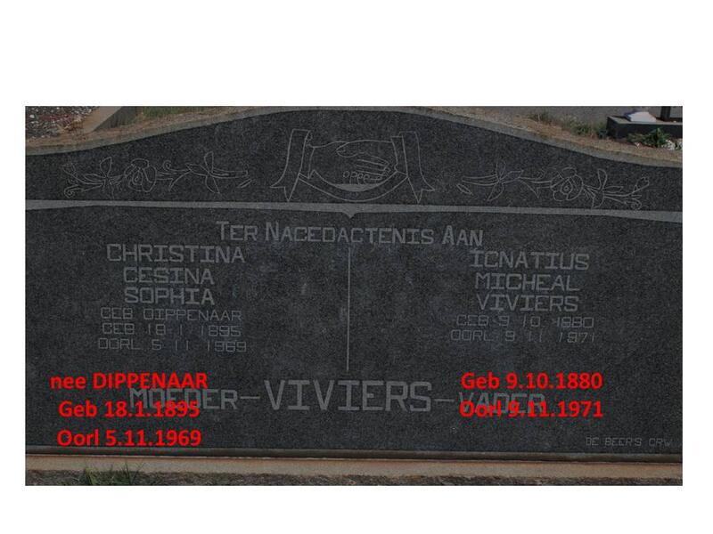 VIVIERS Ignatius Micheal 1880-1971 & Christina Gesina Sophia DIPPENAAR 1895-1969