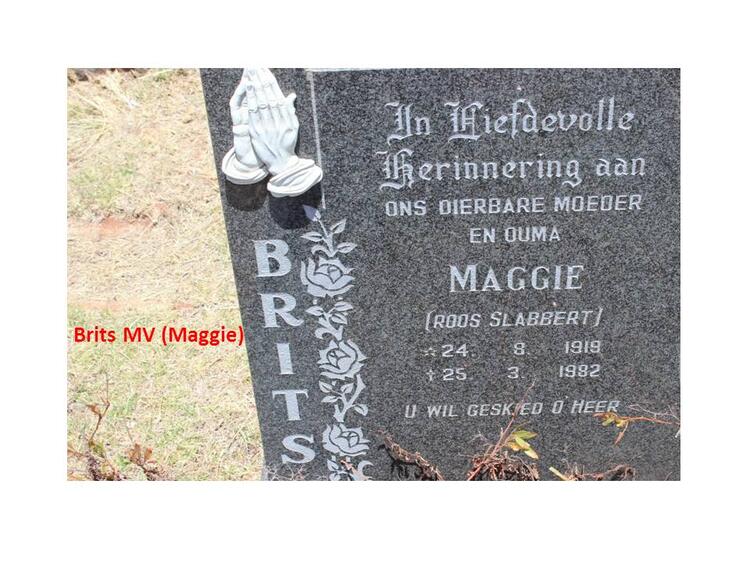 BRITS Maggie 1918-1982 voorheen ROOS, SLABBERT