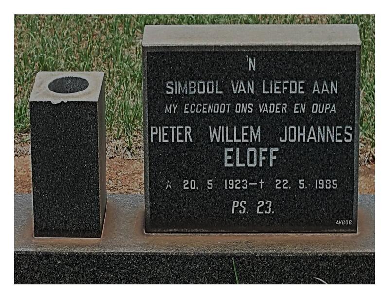 ELOFF Pieter Willem Johannes 1923-1985
