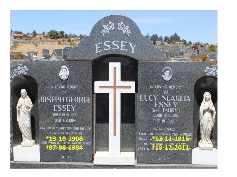 ESSEY Joseph George 1908-1984 & Lucy Neageia FAHRY 1915-2011