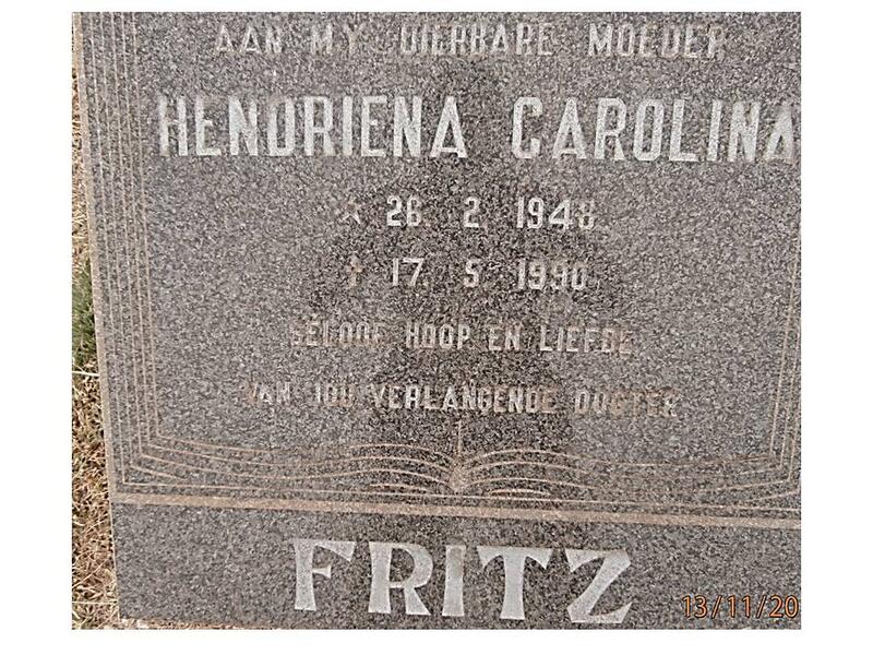 FRITZ Hendriena Carolina 1948-1990