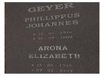 GEYER Phillippus Johannes 1916-2000 & Arona Elizabeth 1915-2007